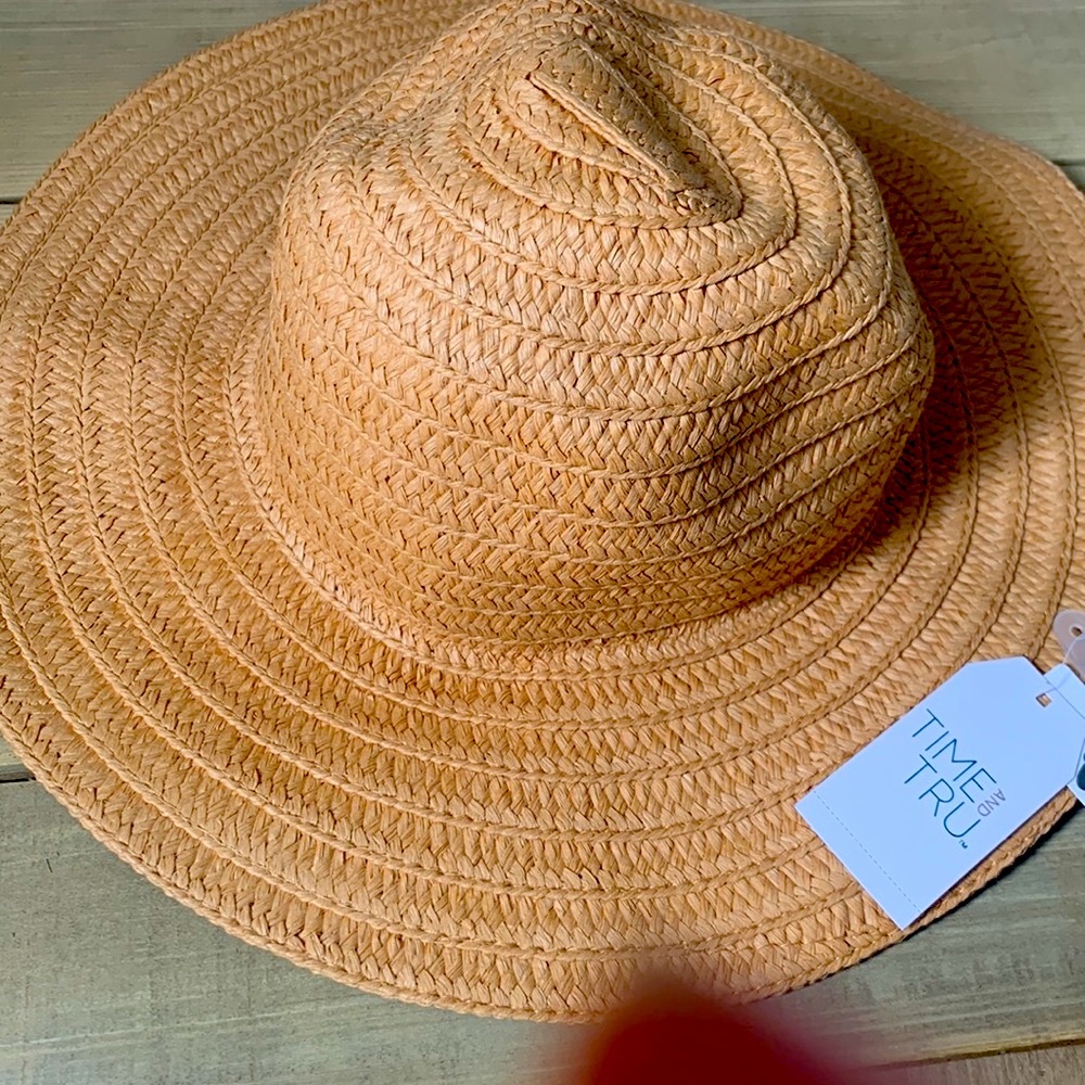 NWT floppy straw sun hat,‎ adjustable - Time & Tru